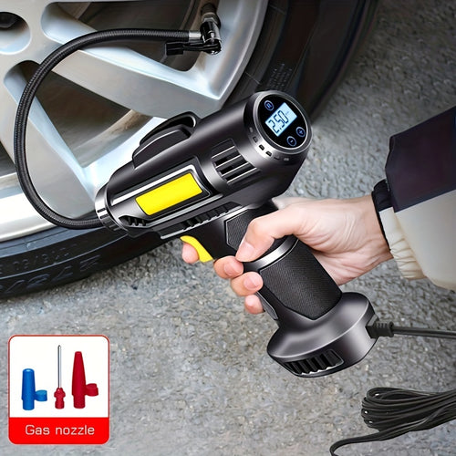 120W Portable Car Air Compressor, Wired/Wireless Handheld Car Inflatable Pump Electric, Automobiles Tire Inflator With LED Light For Car