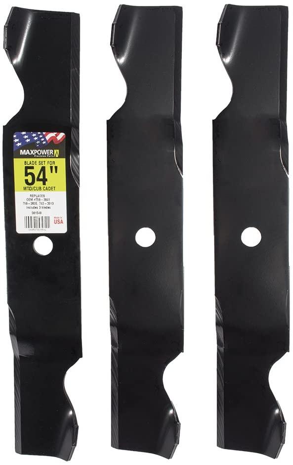 Maxpower 561549B 3-Blade Set for 54" Cut MTD, Cub Cadet, Troy-Bilt Replaces 742-3013, 759-3820, 759-3841