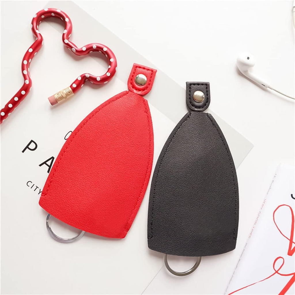 Car Key Case, 2PCS Creative Pull-Out Key Sleeve Keychain Bags, PU Leather Large-Capacity Protective Key Holder Hook (Yellow)