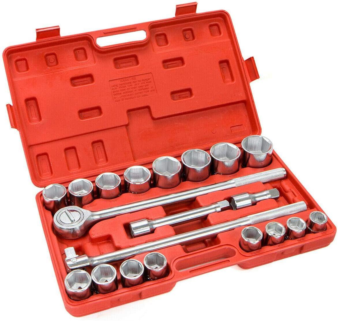 21 Pc 3/4" Drive Socket Wrench Set Standard sae Tools Truck Repair Sockets Auto-Tool set-Wrench set-Tool kit-Socket sets-Tools for mechanics-Socket set-Impact socket set-Hand tools-Mechanic tools