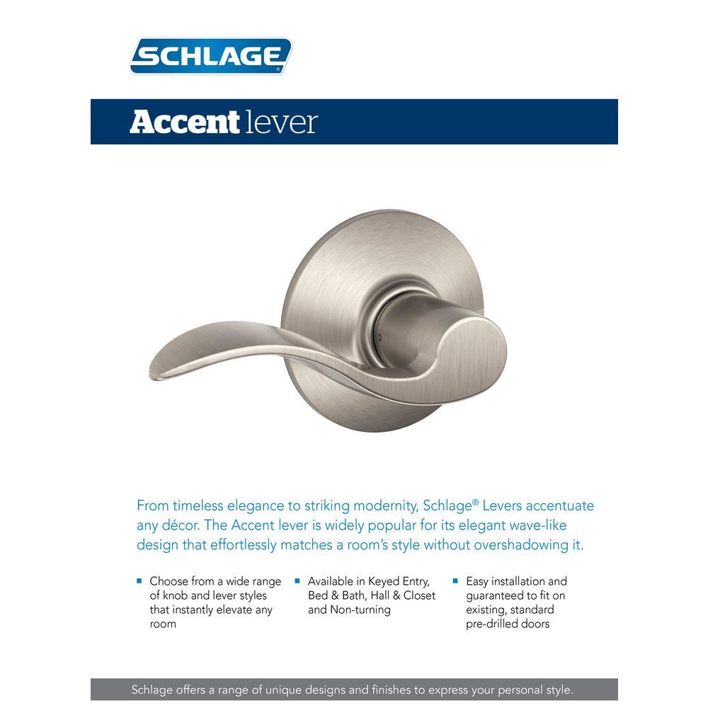 Accent Satin Nickel Keyed Entry Door Lever with Addison Trim