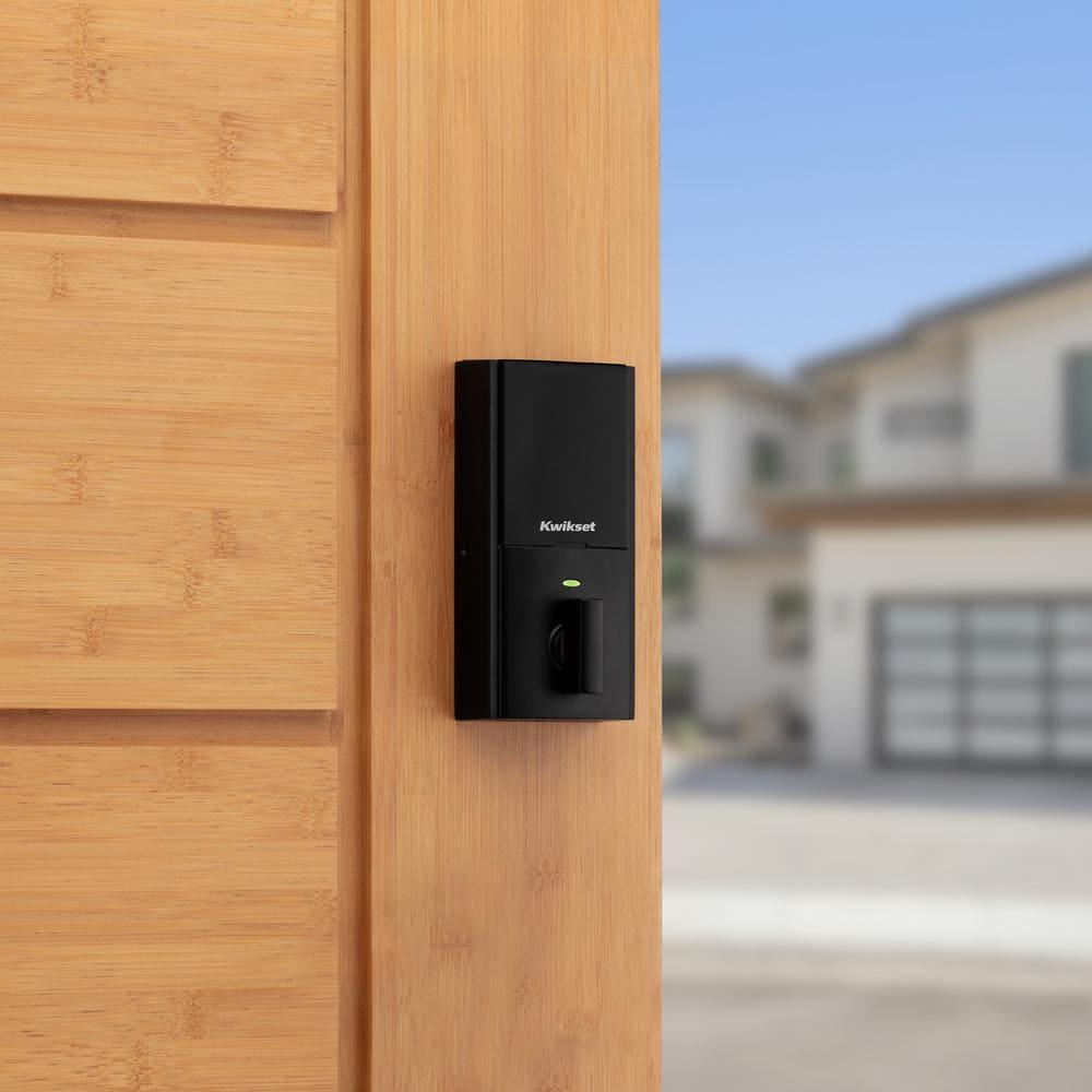 Halo Touch Matte Black CNT Fingerprint WiFi Elec Smart Lock Deadbolt Feat SmartKey Security with San Clemente Handleset