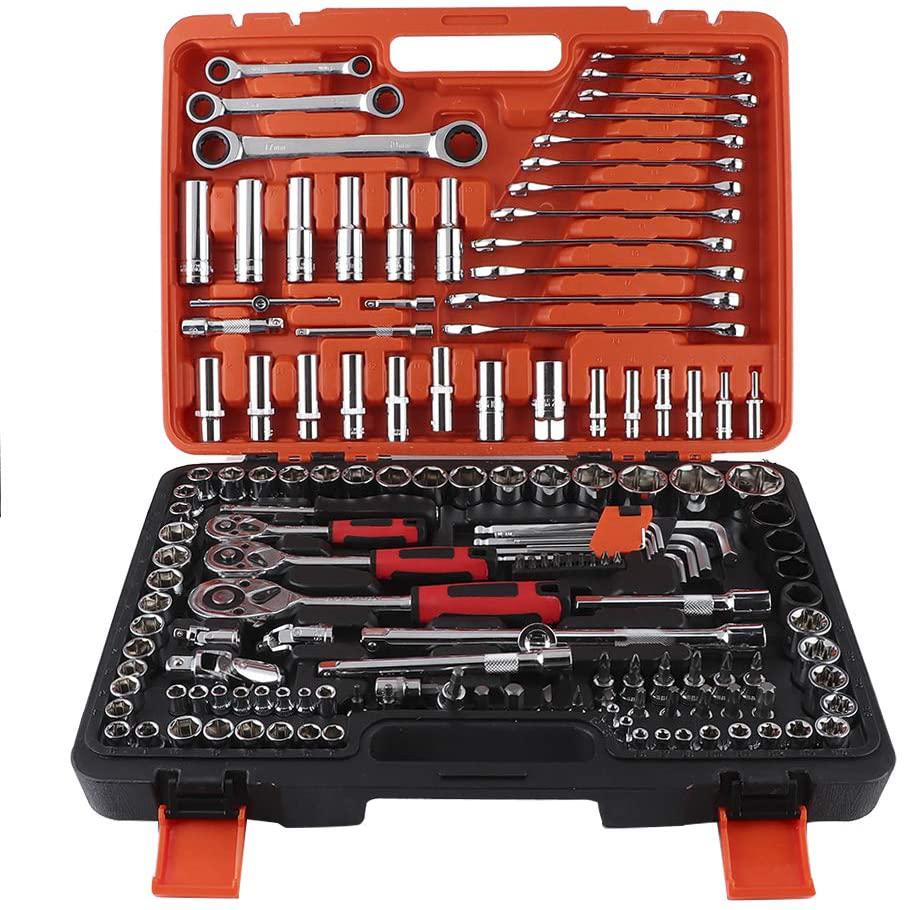 Socket Wrench, 150Pcs Ratchet Socket Set Vehicle Maintenance Repair Toolbox Combination Wrench Hand Tool Ratchet Socket Set