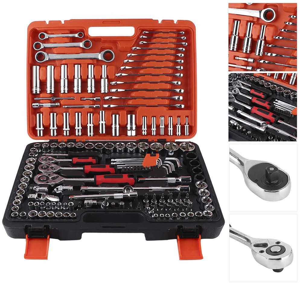 Socket Wrench, 150Pcs Ratchet Socket Set Vehicle Maintenance Repair Toolbox Combination Wrench Hand Tool Ratchet Socket Set