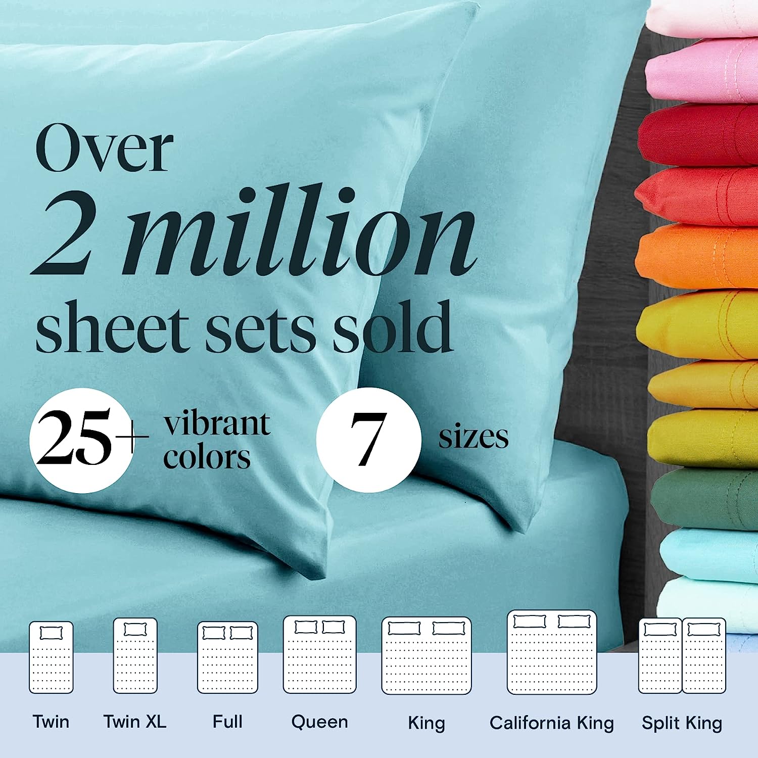 LuxClub 6 PC Full Size Sheet Set Bamboo Sheets Deep Pockets 18" Eco Friendly Wrinkle Free Cooling Sheets Machine Washable Hotel Bedding Silky Soft - Aqua Full