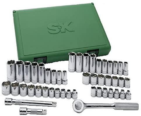 SK Hand Tool 94547 Deep Socket Set – 47 piece Metric Tools, Durable, Corrosion Resistant. Standard Fractional Impact Sockets