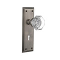 York Plate Interior Mortise Waldorf Door Knob in Antique Pewter