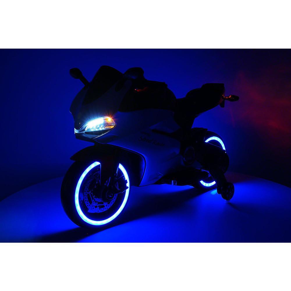 2023 Racing Style Ride On Toy Motorcycle Car for Kids 12V Battery Powered  Blue