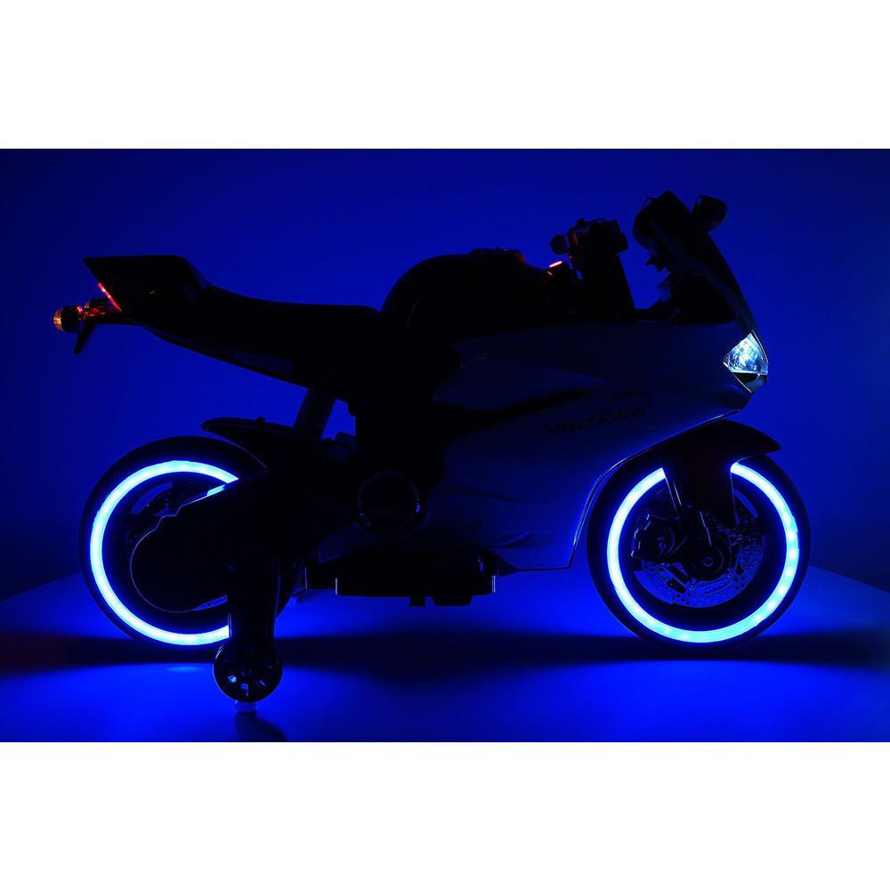 2023 Racing Style Ride On Toy Motorcycle Car for Kids 12V Battery Powered  Blue