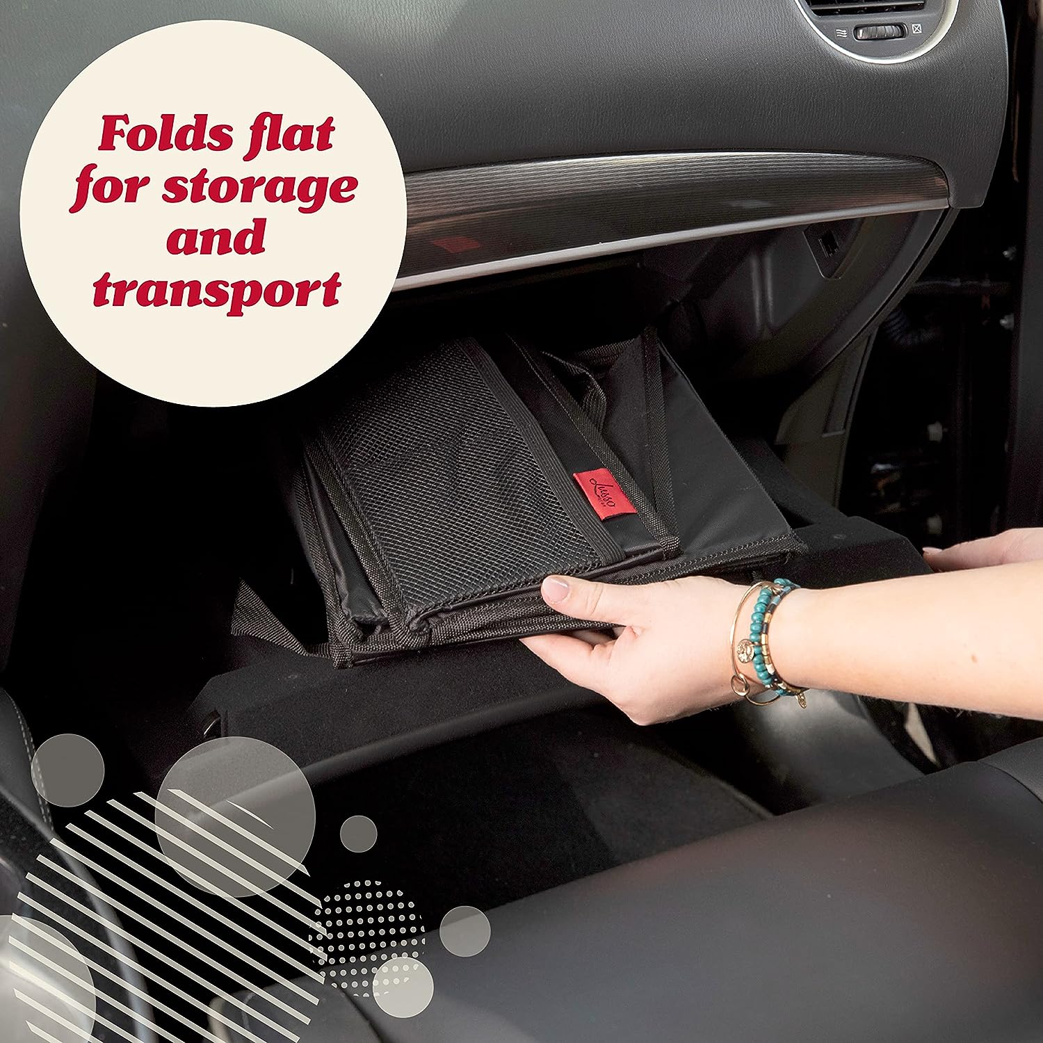 Lusso Gear Car Seat Organizer for Front or Backseat - Great for Adults &amp; Kids, Features 9 Storage Compartments for Toys, Magazines, Tissues, Maps, Books, Documents, Games &amp; More (Geometric)