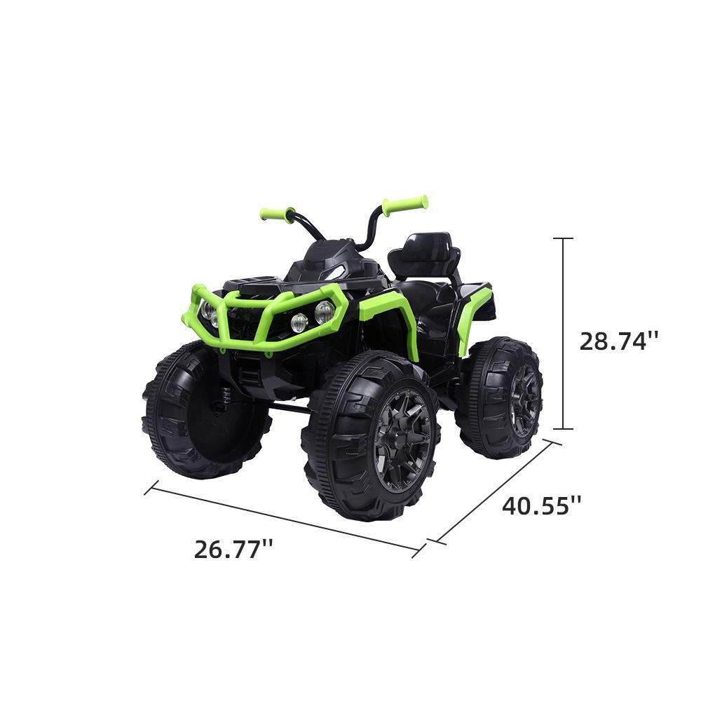 Zimtown 12V Kids Battery Powered ATV Ride-On Car Vehicle Toy Reverse Function, 2 Speeds, LED Headlights, AUX Jack
