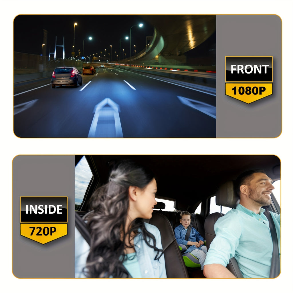 Dual Lens Dash Cam: Get Crisp 1080P Video Recording Day &amp; Night - 3.16 Wide Angle View!