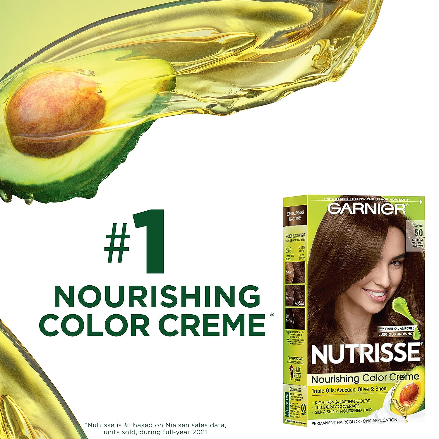 Garnier Hair Color Nutrisse Nourishing Creme, 452 Dark Reddish Brown (Chocolate Cherry) Permanent Hair Dye, 3 Count (Packaging May Vary)
