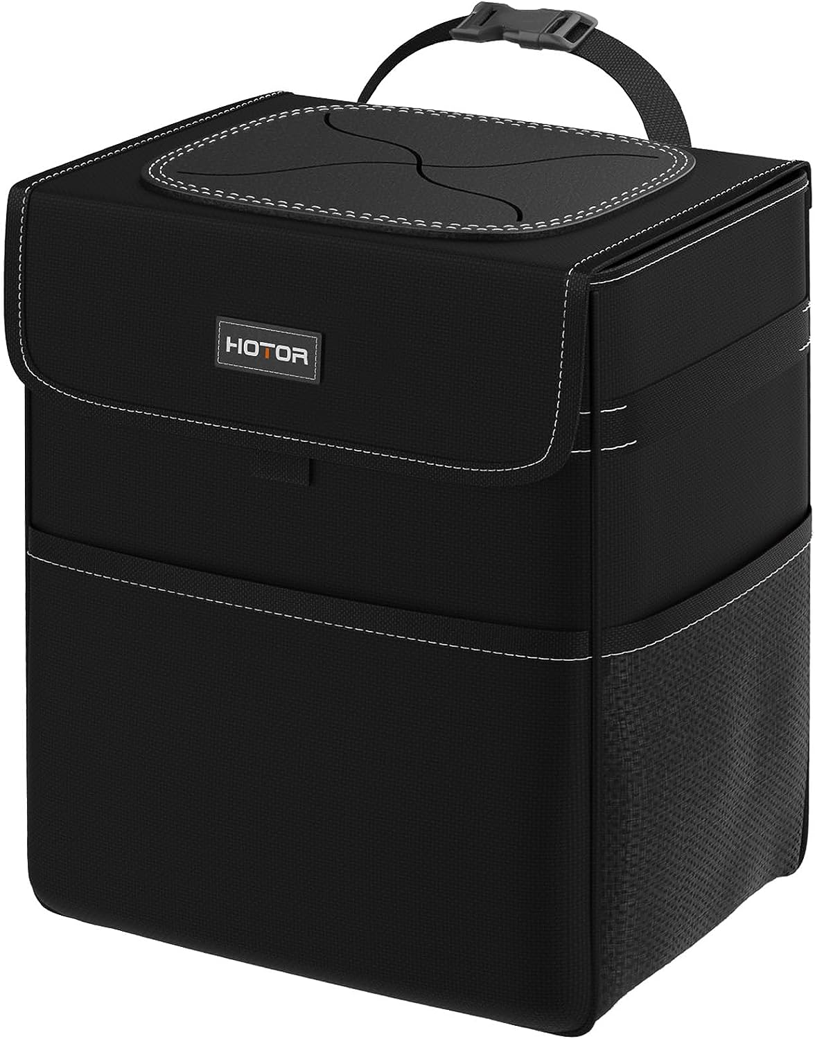 HOTOR Car Trash Can, Leak-Proof Car Garbage for The Back/Front/Console of Any Cars,Sedans, SUVs &amp; Trucks Easy-to-Install Car Accessory Interior, 3 Gallons, Black