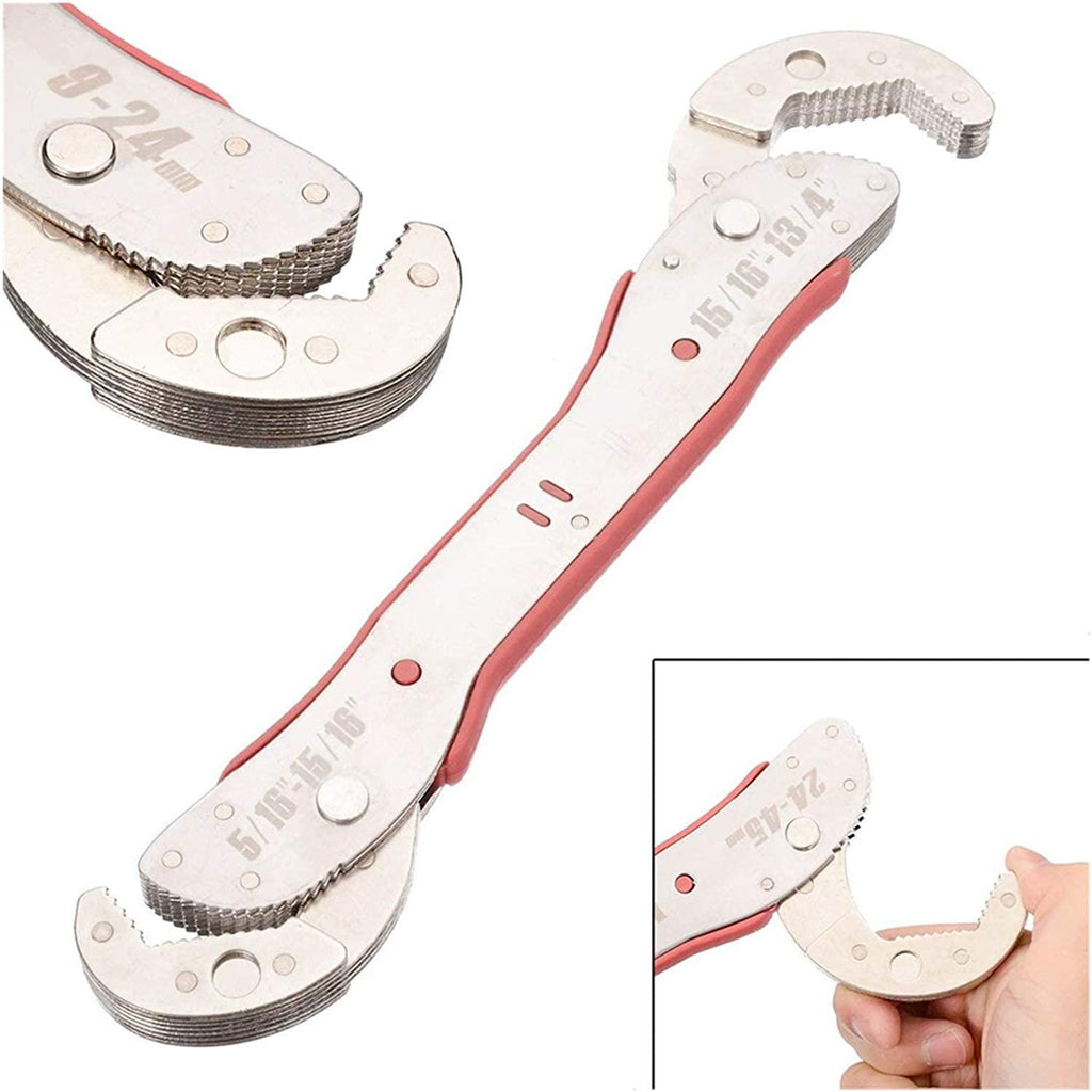 xianggujie F Adjustable Hand Tool Spanner Set Multi-Function Universal Wrench Kit (Color : 12PCS RED)