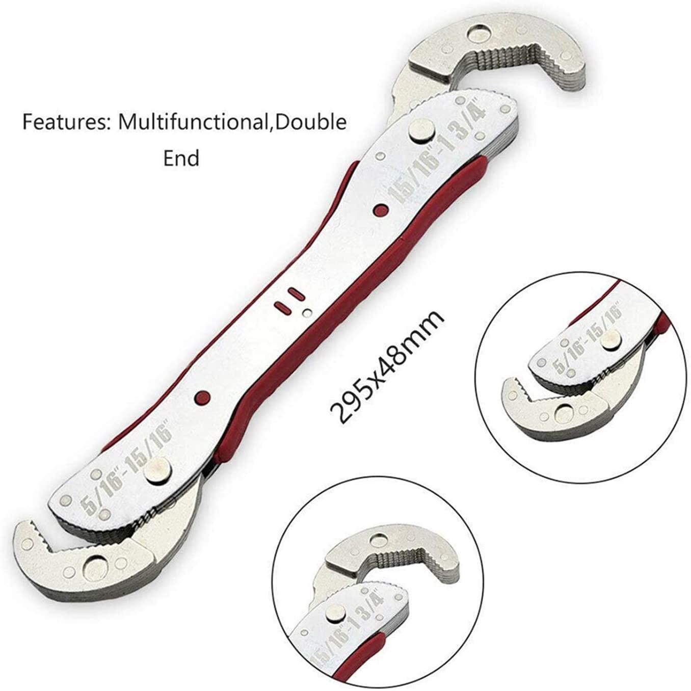 xianggujie F Adjustable Hand Tool Spanner Set Multi-Function Universal Wrench Kit (Color : 12PCS RED)