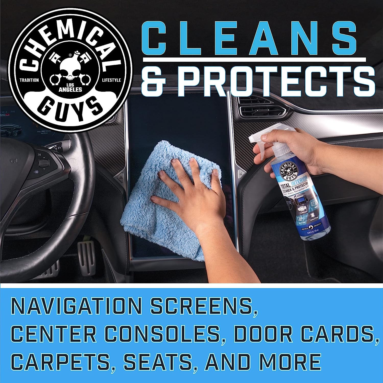 Chemical Guys SPI220 Total Interior Cleaner and Protectant, Safe for Cars, Trucks, SUVs, Jeeps, Motorcycles, RVs &amp; More, 128 fl oz (1 Gallon)