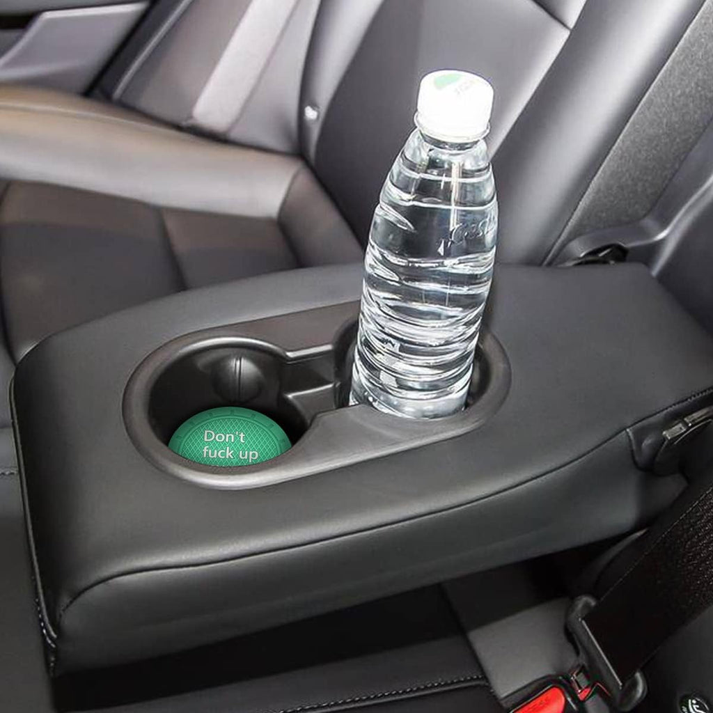 8sanlione 2 Pack Car Cup Holder Coasters, 2.75 Inch Non-Slip PVC Insert Cup Coaster, Anti-Scratch Auto Cup Mats for Women Men, Vehicle Interior Accessories for Car, SUV, Truck (D Light Green/2PCS)