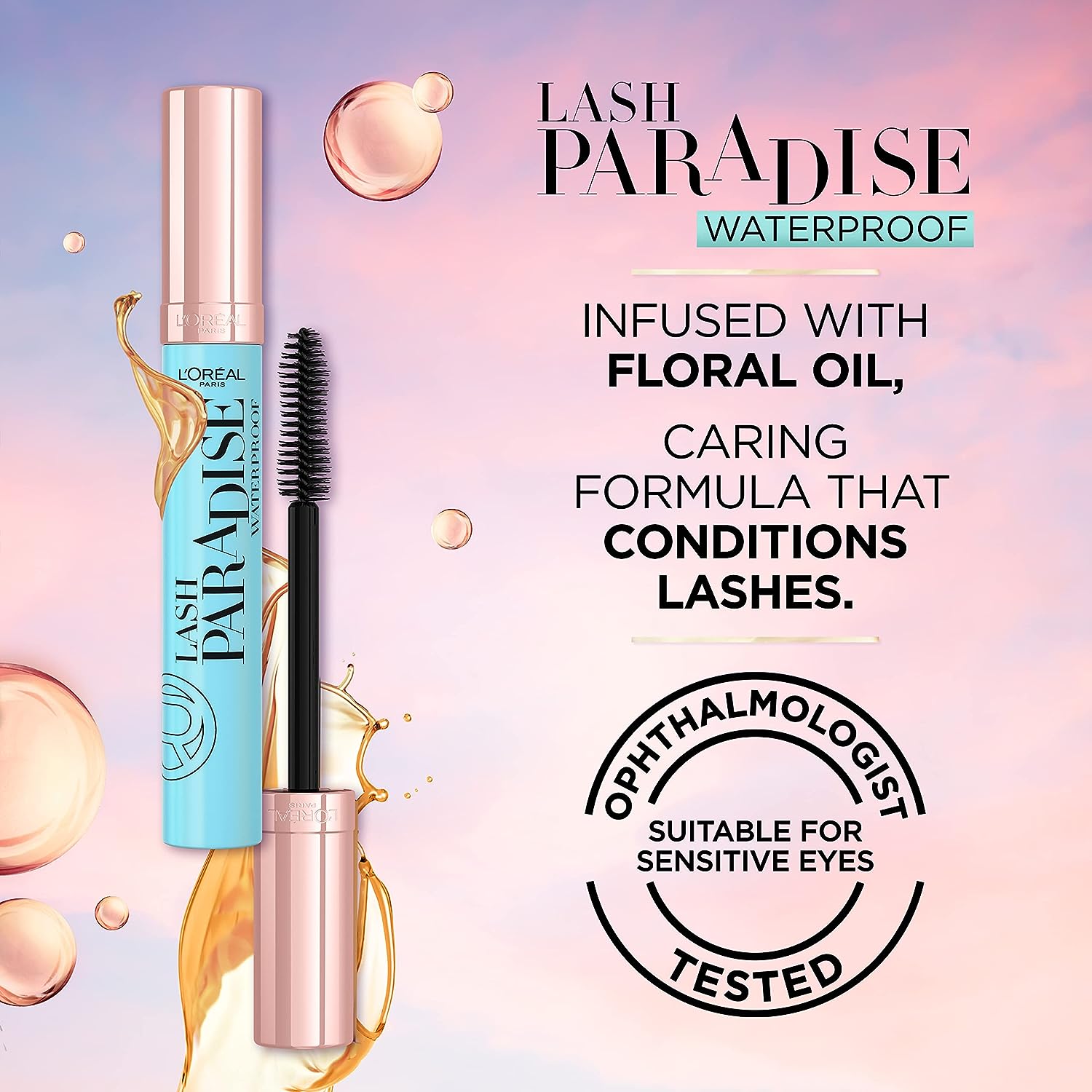 L'Oreal Paris Voluminous Lash Paradise Waterproof Mascara, Blackest Black, 0.25 Fl Oz (Pack of 1) Packaging May Vary