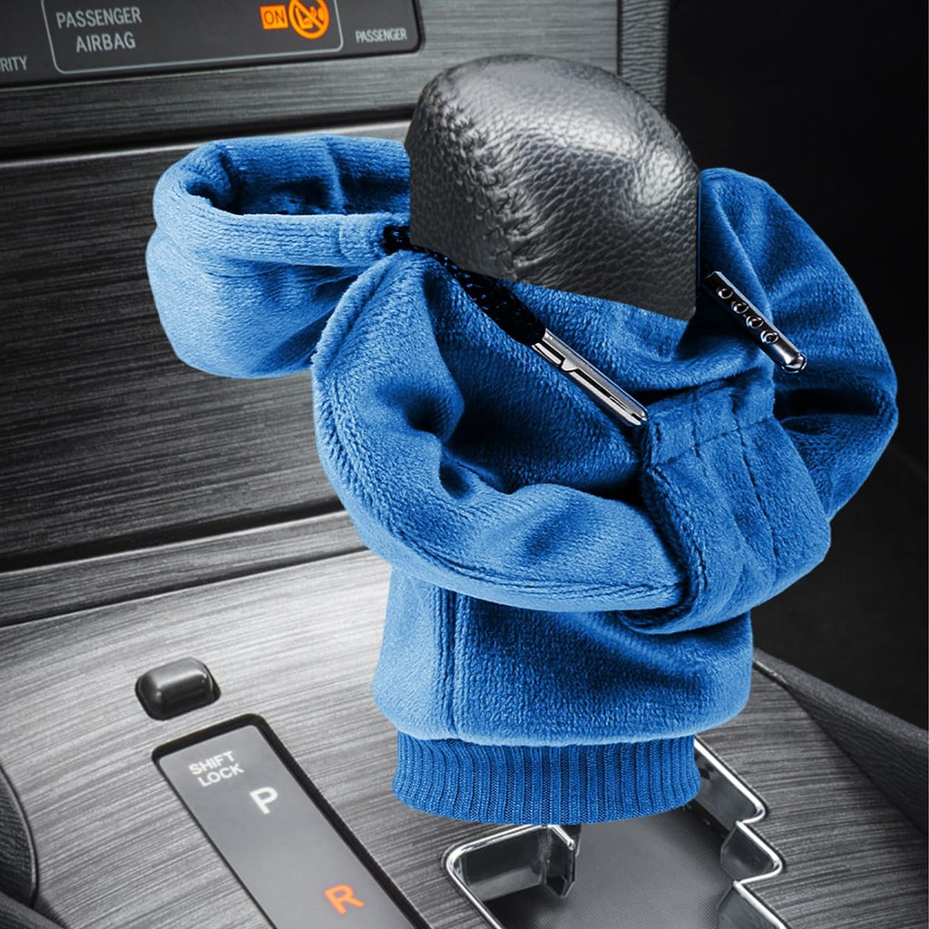 ZHSMS Gear Shift Cover, Universal Shift Knob Cover, Funny Sweater Hoodie for Gearshift, 4.7 Inch Car Shifter Stick Protector Decoration(Orang Dark Blue)