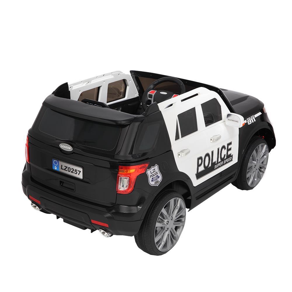 Ktaxon Kids Ride On Car Off-Road Police Car Double Drive Rechargeable 12V Battery Powered w/ RC Remote Control, MP3 Player, LED Lights, 3 Speed