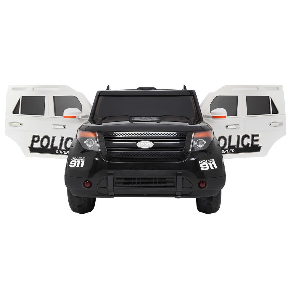Ktaxon Kids Ride On Car Off-Road Police Car Double Drive Rechargeable 12V Battery Powered w/ RC Remote Control, MP3 Player, LED Lights, 3 Speed