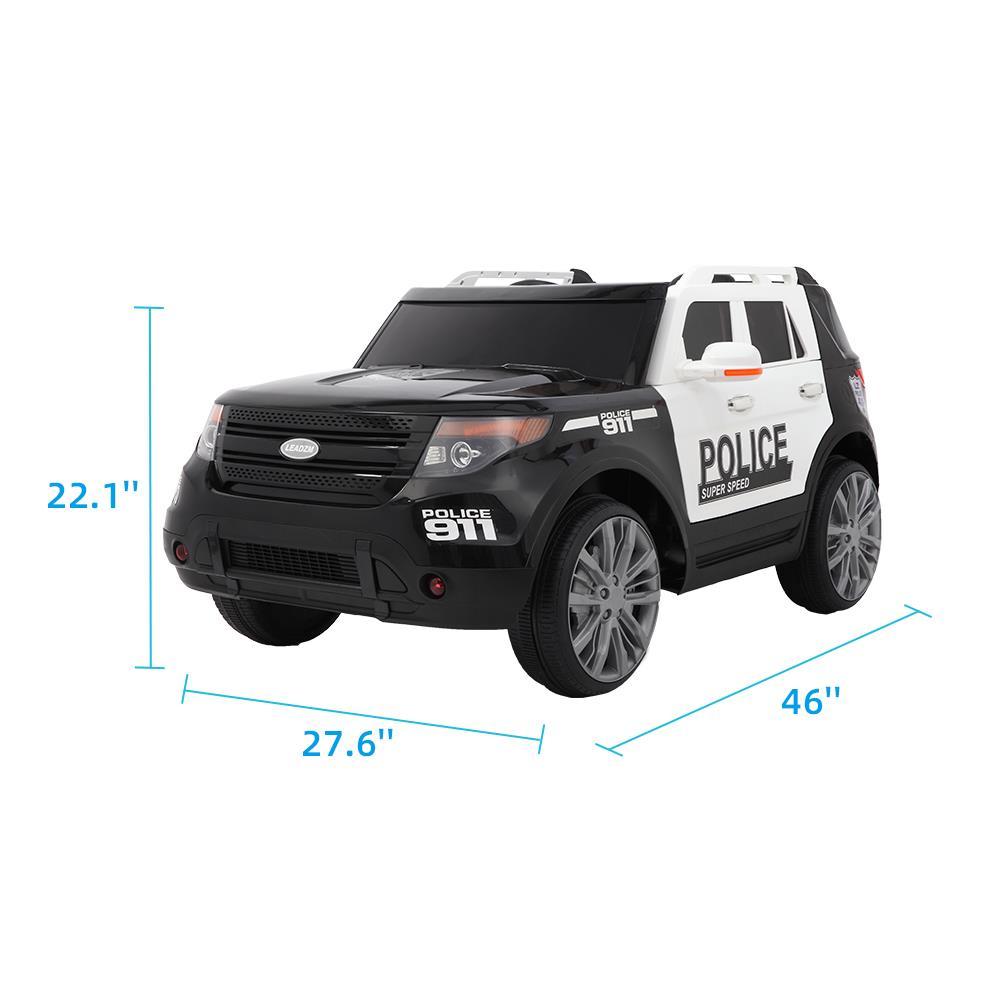 Ktaxon Kids Ride On Car Off-Road Police Car Double Drive Rechargeable 12V Battery Powered w/ RC Remote Control, MP3 Player, LED Lights, 3 Speed