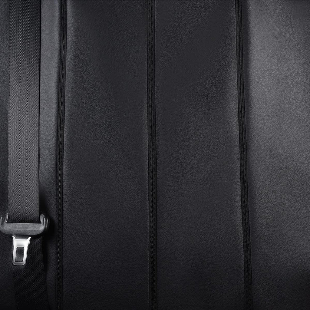 Flying Banner car seat Covers Protects Water Proof Faux Leather Carbon Fiber Front and Rear Bench (Gray Black, Full Set - 9PCS)