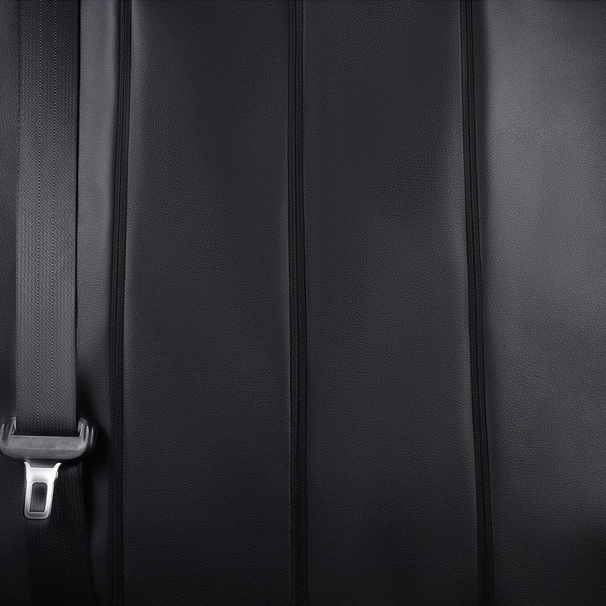 Flying Banner car seat Covers Protects Water Proof Faux Leather Carbon Fiber Front and Rear Bench (Gray Black, Full Set - 9PCS)