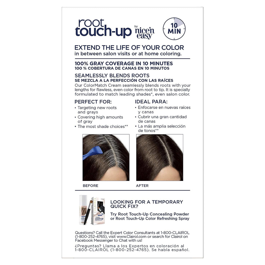 Clairol Root Touch-Up by Nice'n Easy Permanent Hair Dye, 4A Dark Ash Brown Hair Color, Pack of 2