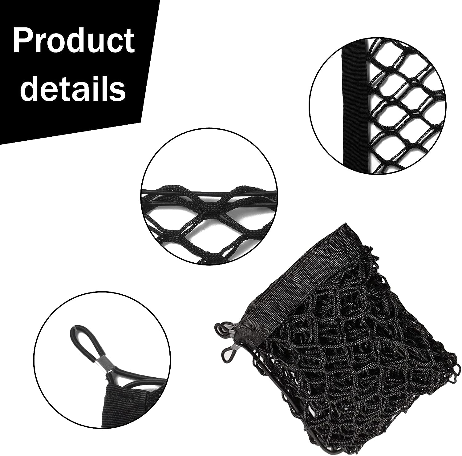 Amiss Cargo Net Stretchable. Adjustable Elastic Trunk Storage Net with Hook for SUVs, Cars and Trucks, Car Exterior Accessories (43.3x15.8 Inch)