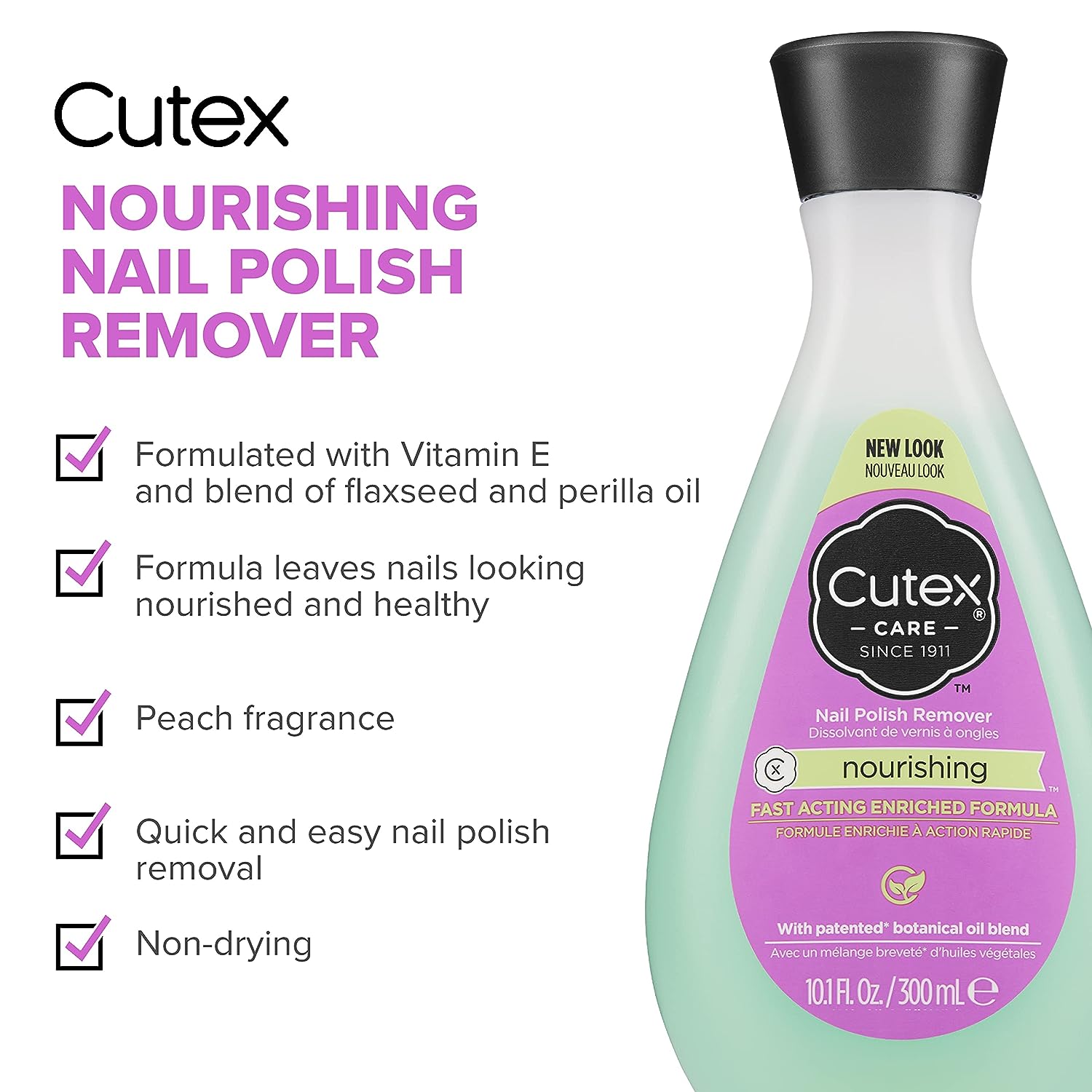 Gel Nail Polish Remover by Cutex, Ultra-Powerful &amp; Removes Glitter and Dark Colored Paints, Paraben Free, 6.76 Fl Oz (Pack of 3)