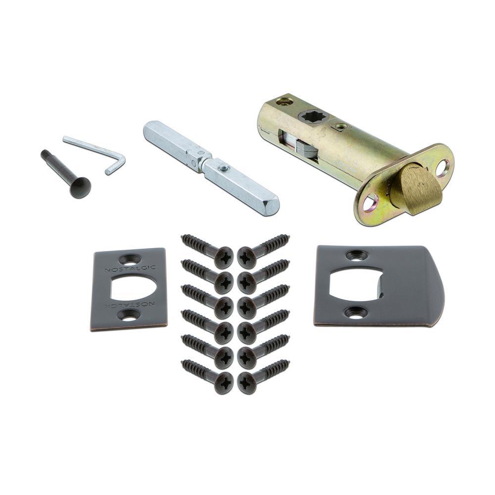 Egg and Dart Plate 2-3/8 in. Backset Timeless Bronze Privacy Bed/Bath Crystal Glass Door Knob