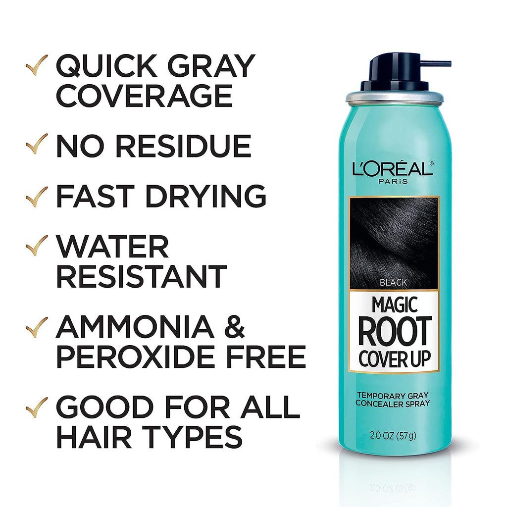 L'Oreal Paris Hair Color Root Cover Up Hair Dye Black 2 Ounce (Pack of 2) (Packaging May Vary)