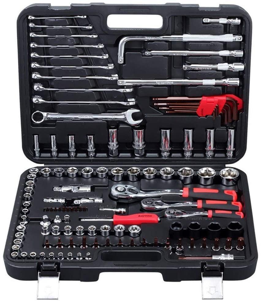 KANJJ-YU Wrench Wrench 120pcs Socket Set Car Repair Tool Auto Hand Tool Kit Ratchet Set Torque Wrench Chrome Vanadium Steel Auto Tools Repair Tools