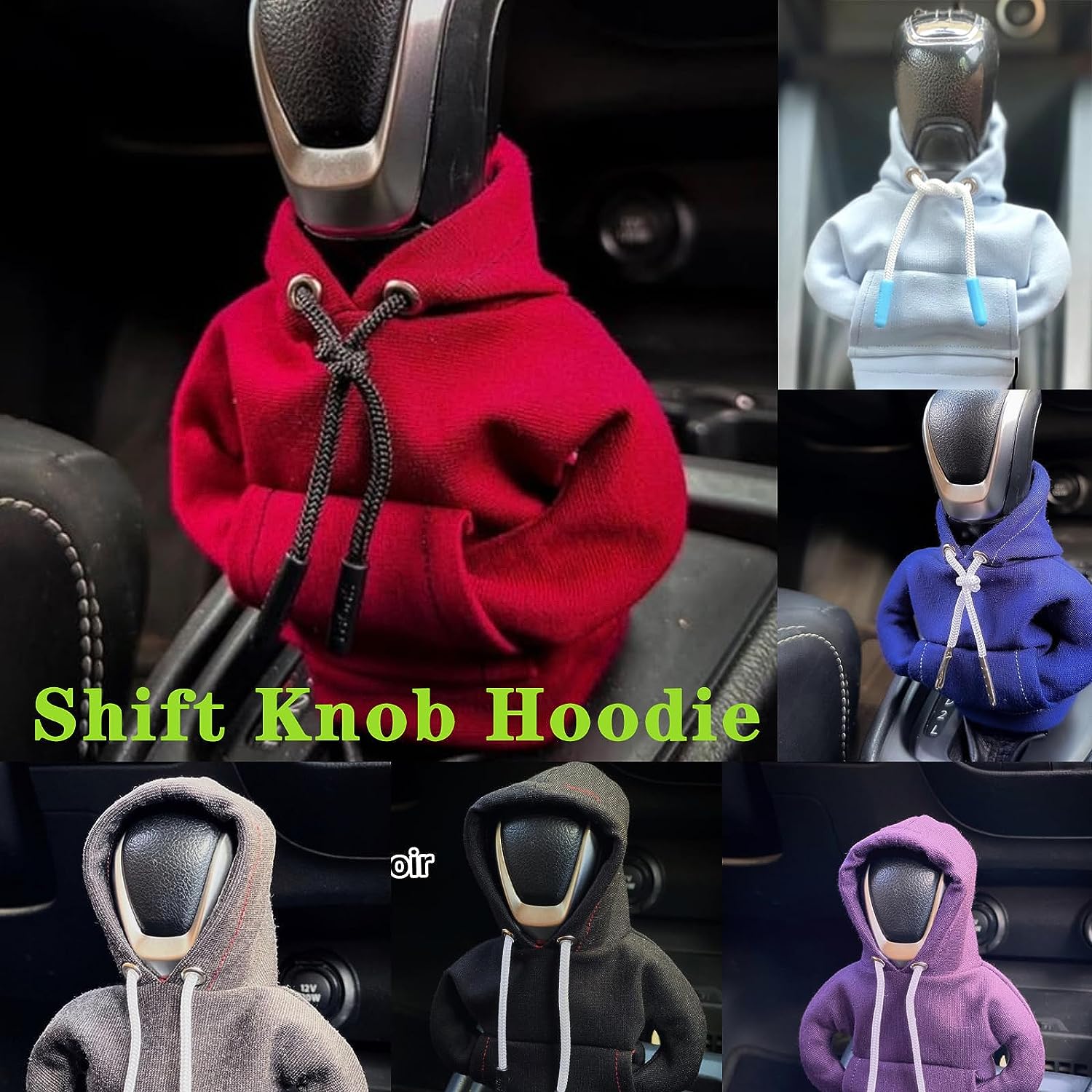 Car Shift Knob Hoodie, Funny Gear Shift Knob Shirt Sweater, Winter Warm Shift Knob Cover Sweater Shirt, Automotive Interior Novelty Accessories Decorations, Universal Fit Knob Cover Gift (Blue)