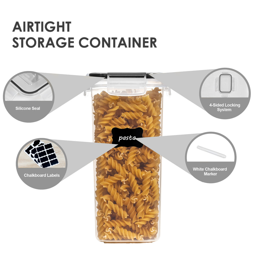 24pcs Airtight Food StoraContainers With Lids, BPA Kitchen StoraContainers For Dry Food, Flour And Sugar, With Lables &amp; Marker Pen