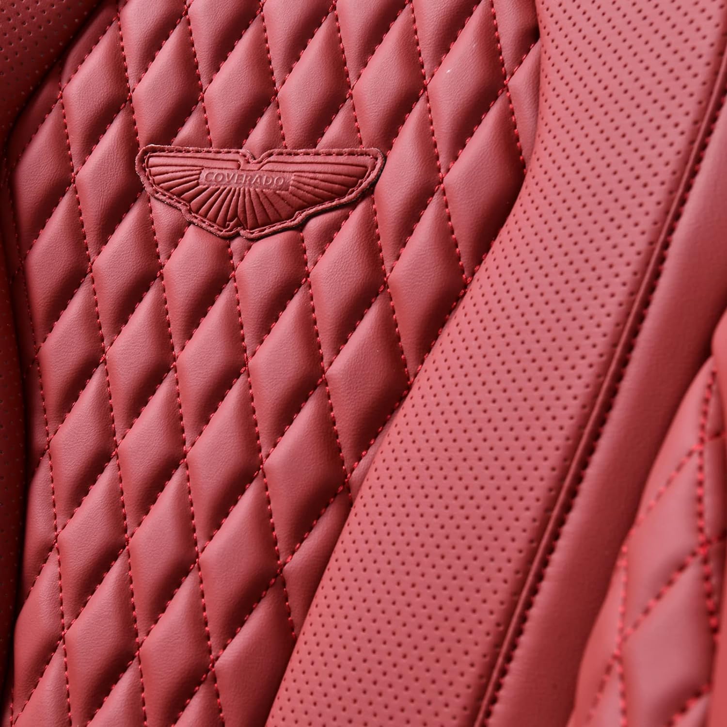 Coverado Universal Leather Seat Covers Front, 2-Pack , Waterproof Luxury Leatherette Car Seat Cushions, Auto Car Driver Seats Protectors Fit for Most Vehicles Red