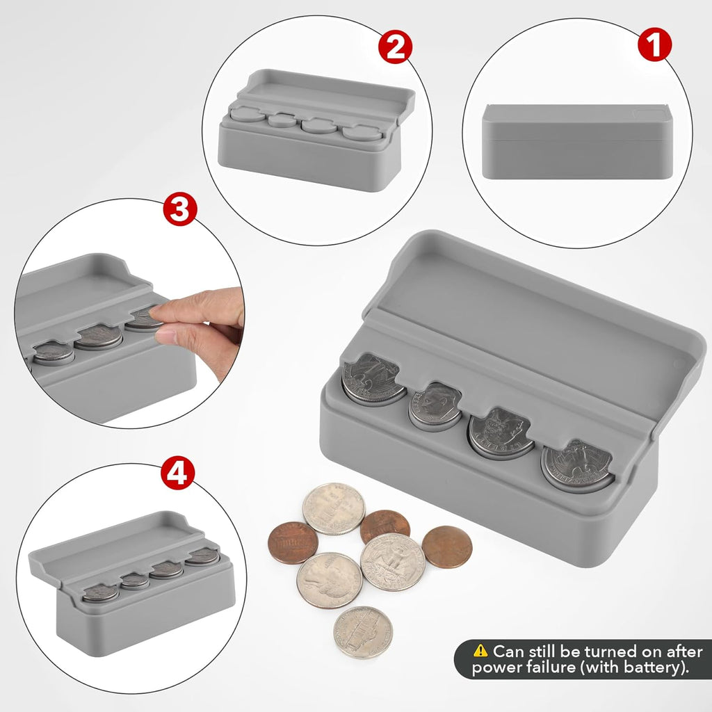 SINGARO Coin Holder for Car, Universal Car Coin Change Organizer, Car Coin Holder Compatible with Coins of Different Sizes, Car Interior Accessories, Suitable for Most Cars, Trucks(Gray)