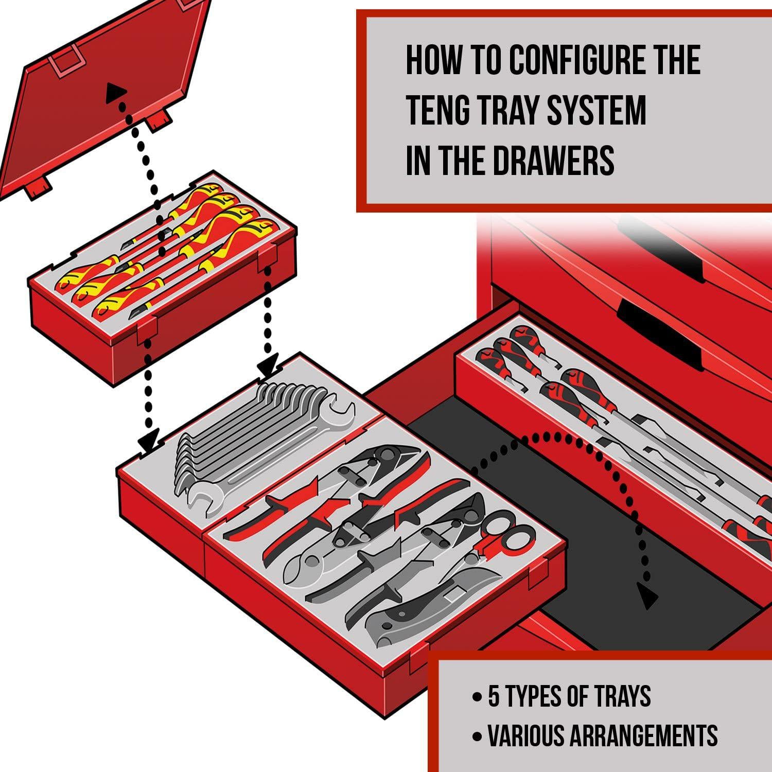 Teng Tools 15 Piece 3/4 Inch Drive 6 Point Regular &amp; Deep Impact Socket Set - TTX9415