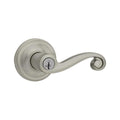Lido Satin Nickel Exterior Entry Door Lever featuring SmartKey Security