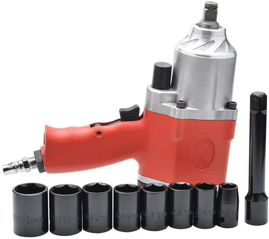 YH-KE Pneumatic Tool Portable Practica Pneumatic Powerful 1/2 Double Hammer Type Wind Wrench, Industrial Grade Wind Wrench Set, Hand-held Pneumatic Wrench Hand Tools Industrial Industrial Tools
