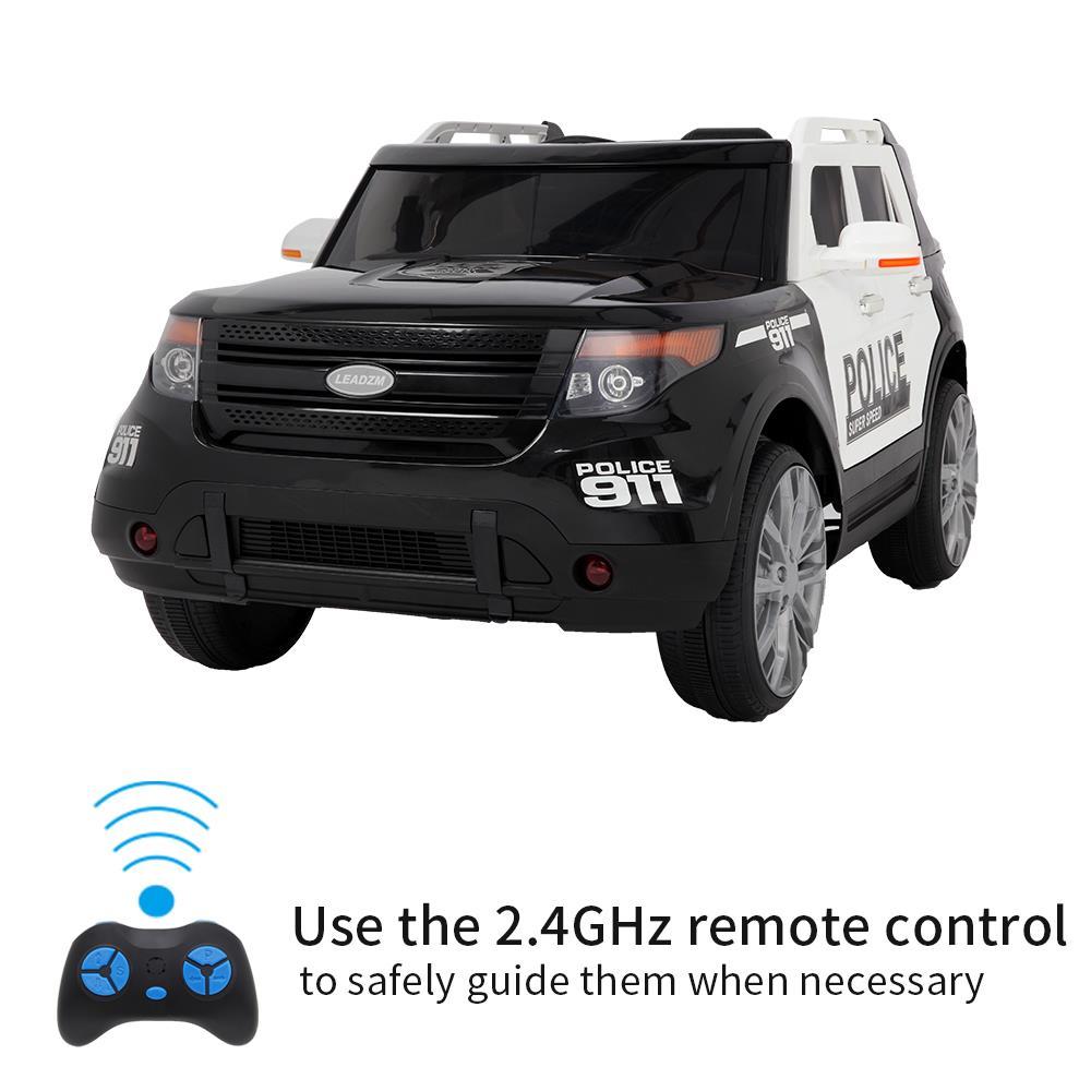 Zimtown Kids Ride On Car Off-Road Police Electric Car Double Drive 12V Battery Motorized Vehicles Children's Best Toy Car Safe w/ Remote Control, 3 Speeds, Music, Seat Belts, LED Lights