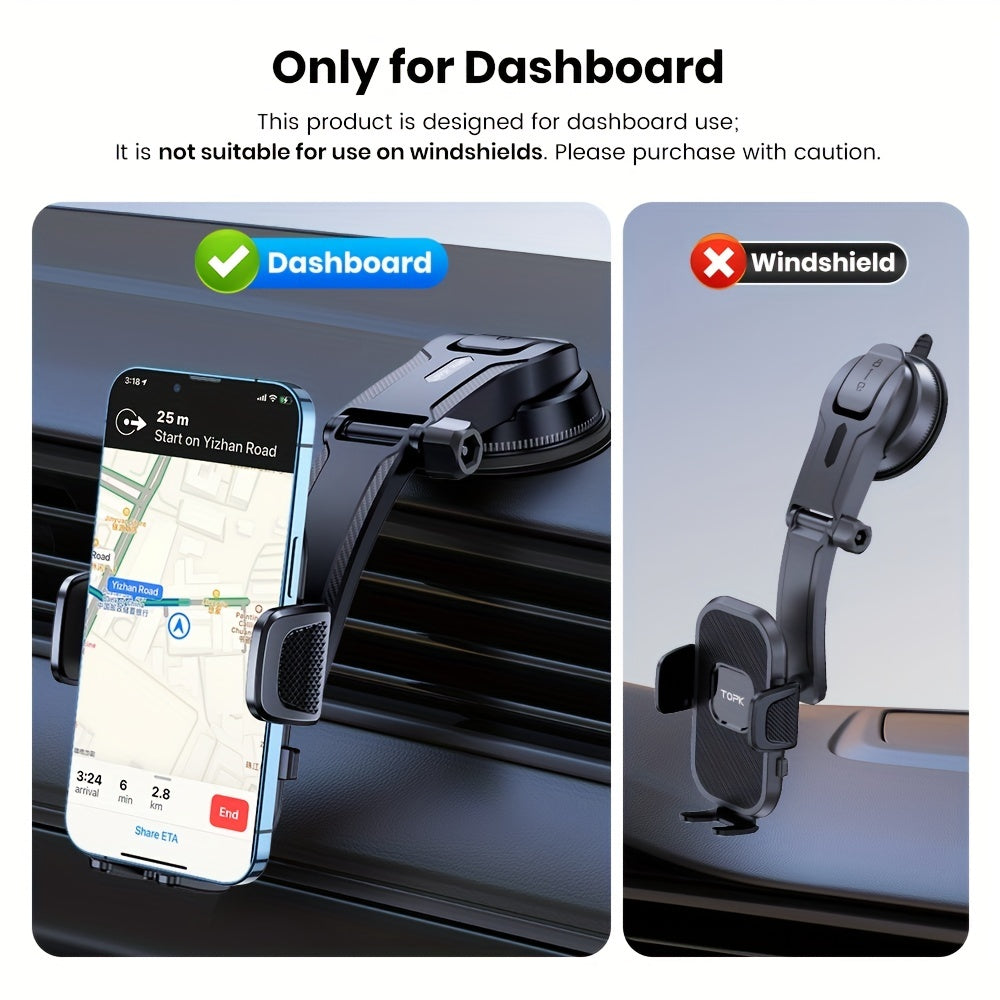 Upgrade Your Driving Experience with TOPK D38-E Car Phone Holder Mount - Compatible with All Phones!