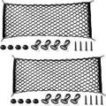 Amiss 2 Packs Cargo Net Stretchable, Adjustable Elastic Trunk Storage Net with Hook for SUVs, Cars and Trucks (35.4x15.8 Inch)