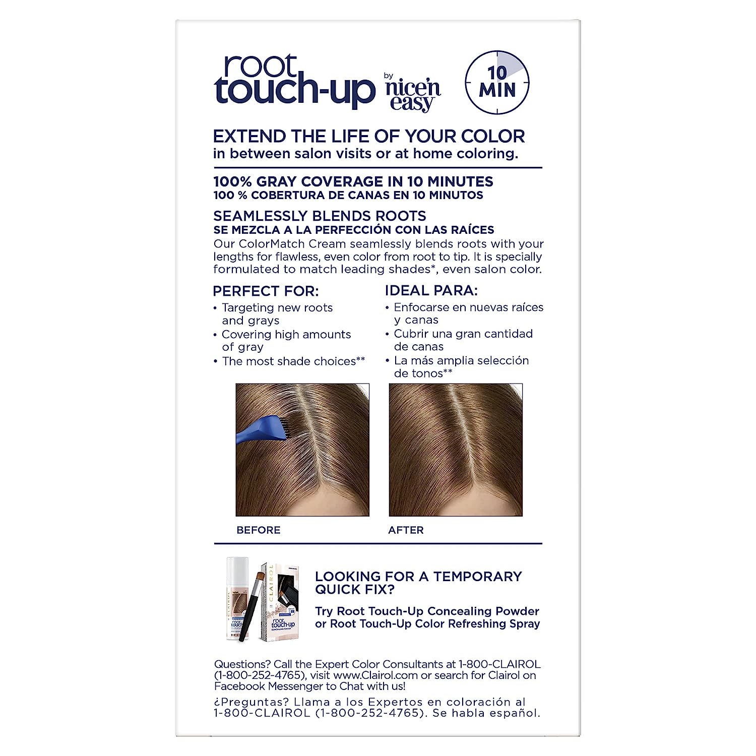 Clairol Root Touch-Up by Nice'n Easy Permanent Hair Dye, 6WN Light Chocolate Brown Hair Color, Pack of 2