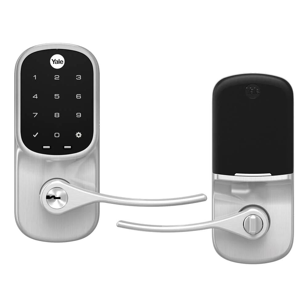 Assure Smart Lever Satin Nickel Lock with Wi-Fi and Touchscreen Keypad