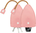 Car Key Case, 2PCS Creative Pull-Out Key Sleeve Keychain Bags, PU Leather Large-Capacity Protective Key Holder Hook (Pink)