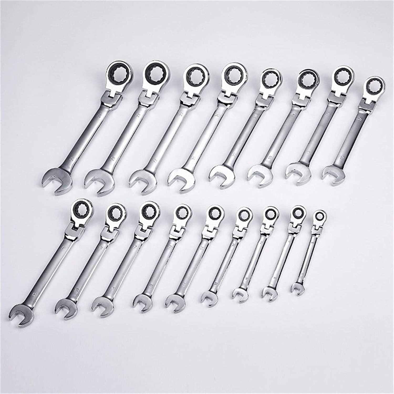 CHENTAOMAYAN Hardware Ratcheting Box Combination Wrenches Ratchet Head 72T Steel for Car Repair Ring Spanner one Set of Key Hand Tools Tool Kits (Color : 12pcs 8 19)