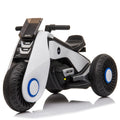6V Kids Ride On Motorcycle Car Battery Powered 3 Wheels Bicycle Electric Toy, Double Drive Ride On Toys Motorized Cars for Kids, Christmas Gifts Car for Boys Girls 2-6 to Ride on Park, White, Q6874